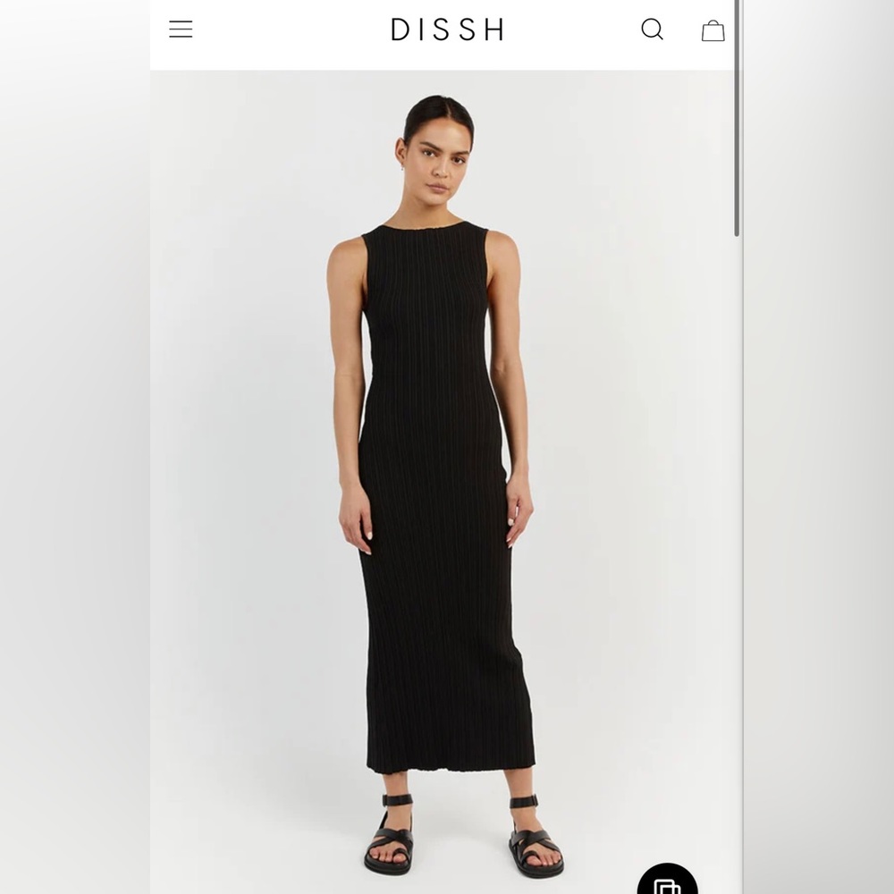 SIENNA BLACK KNIT MIDI DRESS